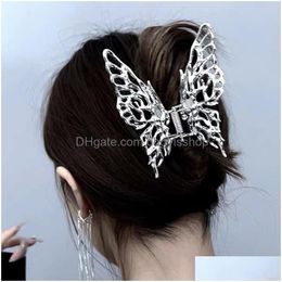 Haarspeldjes Haarspeldjes Vlinder Parel Geometrische Metalen Klauw Goud Holle Haarspeld Sieraden Haren Accessoires Voor Vrouwen Meisje Drop Delive Dhjf5