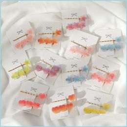 Haarclips Bronrettes Candy Color Star Love Hair Clip Cute Resin Fantasy Girl Hairpin Barrettes Set Hairs Accessoires 1136 B3 Drop Dhod0