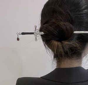 Haarclips Barrettes Chinese punk ruby hanger zwaard haarspeld mode eenvoudige moderne hoofdtooi achterkant van de hoofd pan ornamenthair2926612