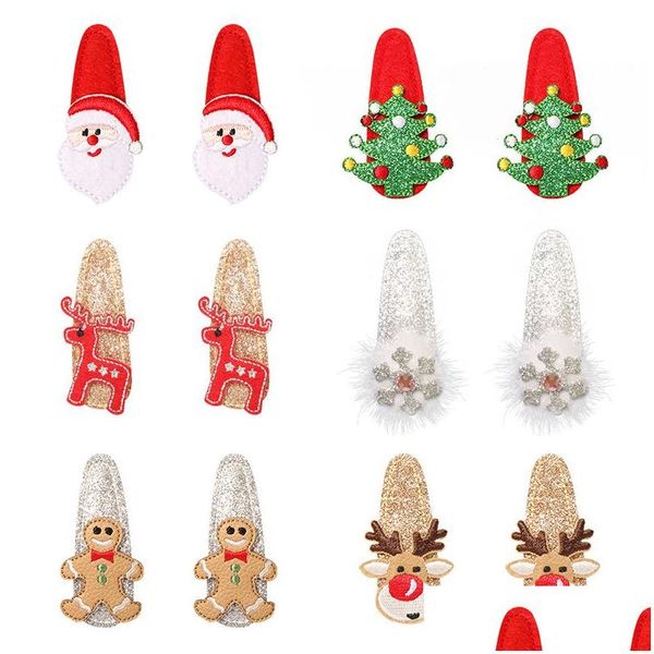 Pinces À Cheveux Barrettes De Noël Bande Dessinée Paillettes Enfants Bangs Bb Clip Partie Décoration Épingle À Cheveux Ornements Année Cadeau Drop Delivery J Dhz7T