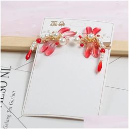 Pinces à cheveux Barrettes Couleur Libellule Épingle à cheveux Hanfu Clip Fille Femmes traditionnelles Coiffe à la main Drop Livraison Bijoux Hairjewelry Otb0I