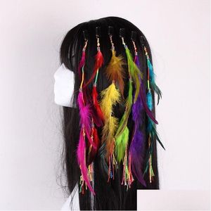 Haarspeldjes Haarspeldjes Colorf Boheemse Veer Haarspeldjes Mode Accessoires Indiase Bb Clip Vrouwen Sieraden Haarspeldjes Mix Kleuren Hele Dh9Fb