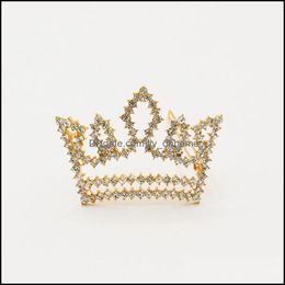 Haarclips Barrettes Crown -broches Pinnen Hoge kwaliteit Crystal Broche For Women Fashion Sieraden Kerstmis Exquisite Drop del YydhHome DH3LS