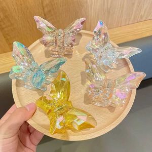Clips de cheveux Barrettes Crystal Butterfly Sirène Glaw Girl Back Head Clip Transparent Shark