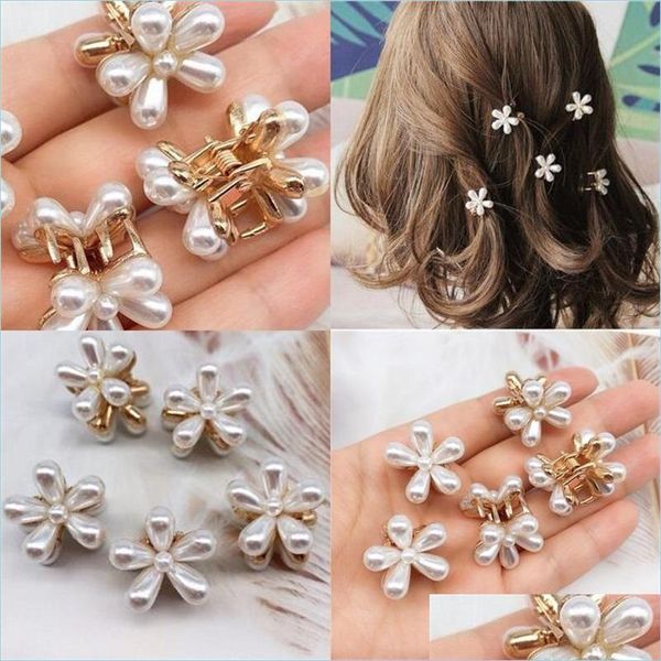 Pinces À Cheveux Barrettes Daisy Perle Pinces À Cheveux Mini Élégant En Métal En Plastique Clip Latéral Griffes Femmes Fille Blanc Maquillage Hairpi Dhseller2010 Dhw3L