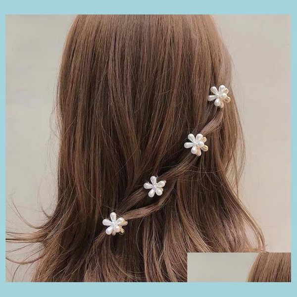 Pinces À Cheveux Barrettes Daisy Perle Pinces À Cheveux Mini Élégant En Métal En Plastique Clip Latéral Griffes Femmes Fille Blanc Maquillage En Épingle À Cheveux Bijoux Ac Dhkc2