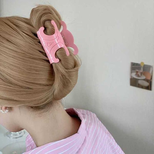 Clips de cheveux Barrettes Designer Celebrity Acetate Triumphal Arch Grab Clip Été Nouvelle tête de dos Spoon Pan Shark Texture inhabituelle Girl Zu21