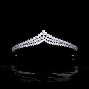 Barrettes à cheveux en Zircon, exquises et petites couronnes de mariée, diadème de mariage, accessoires de haute qualité, goutte HQ0386