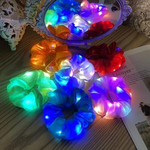 Clips de cheveux Barrettes Fashion Lumineux Srunchies Bands de cheveux Bands élastiques Holder For Women Girls Corde Couleur solide Accessoires de Barrettes