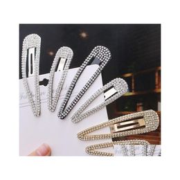 Pinces À Cheveux Barrettes De Mode En Métal Goutte D'eau Or Strass Bb Clip Géométrie Simple Bang Épingle À Cheveux 3 Couleurs Livraison Bijoux Cheveux Dhb1B