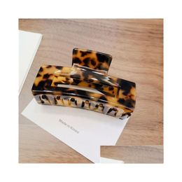 Fermagli per capelli Barrettes Moda Donna Artigli in acetato Clip Resina Stampa leopardata Morsetti Grip Ponytail Holder Drop Delivery Jewelry Hairje Dhs9Z