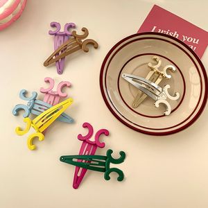 Barrettes à cheveux françaises, nouvelle couleur bonbon, pince à cheveux mignonne pour femmes, styliste de luxe, amour, bijoux de cheveux, Style simple, alliage pour filles BB