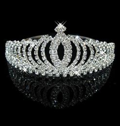 Clips de cheveux Barrettes Getnoivas Sparkling Rhinestone Crown Femmes Silver Color Tiara Luxury Bandfonds Bride Bride Wedding Jewelr7767734