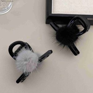 Pinces à cheveux Barrettes Accessoires pour cheveux clip cl pour femmes fille épingle noir hiver crabes à fourrure ular nouveau en cadeau coréen ular catch k bonbons 2023L231120