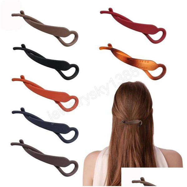 Barrettes à cheveux Barrettes Pinces à cheveux Couleur unie Pince banane Accessoires pour femmes Mode Queue de cheval Barrettes Griffes Chapeaux Drop Livraison Dhmgh