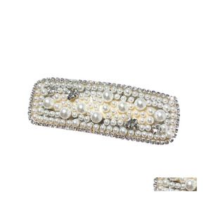 Clips de cabello Barrettes Clip BB Clip Pearl Rhinestone Barrette Temperamento Glanta Cabezal Techrica Accesorios para el cabello Beauty S DHL2M