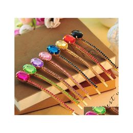 Pinces À Cheveux Barrettes Épingle À Cheveux Gomme Coréenne Élégante Gemme Diamant Cristal Boîte Côté Palourde Le Mot Dossier Coiffe Bijoux Drop Delivery Dhyqu