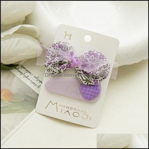 Pinces à cheveux Barrettes Bijoux 2 Pièces Enfants Tissu Floral Noeud Papillon Couleur Bonbon Triangle Tissu Ba Dhxoz