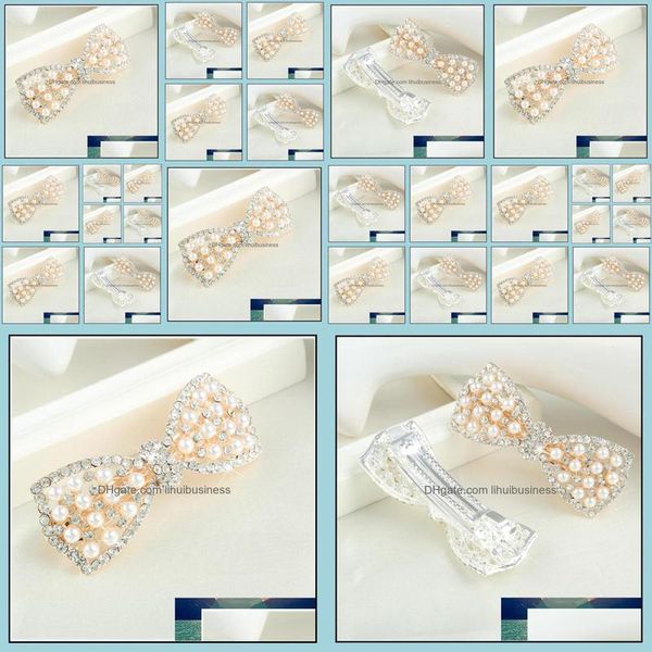 Clips para el cabello Barrettes Joyería Haimeikang Viscosa coreana Simated Pearls Clip para mujeres Princesa Aessories Venta al por mayor Entrega de gotas 2021 94Yxi