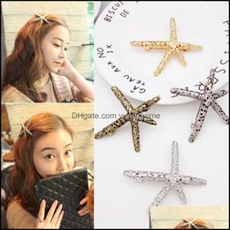 Haarclips Barrettes Sieraden Korea Est Design Exquisite Metal Super Star Fish Pins Hairwear Accessoires Fashion Drop Delivery 2021 YM1