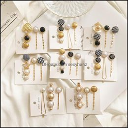 Clips de cheveux Barrettes Jewelry S941 Fashion Pearl Perles Boutons Barrette Clip Femmes Girls Hairpin 3PCS / Set Drop Lipting 2021 Itmon