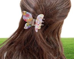 Clips de cheveux Barrettes accessoires de papillon coréen en acrylique pour femmes Colore Metal Metal Cadeaux entièrement 3617599