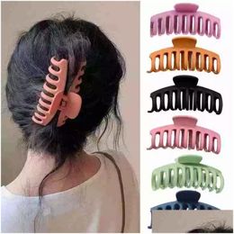 Barrettes à cheveux Barrettes coréennes grandes griffes élégant acrylique givré pour femmes pince à queue de cheval couleur pure épingle à cheveux livraison directe bijoux Hairjew Ott53