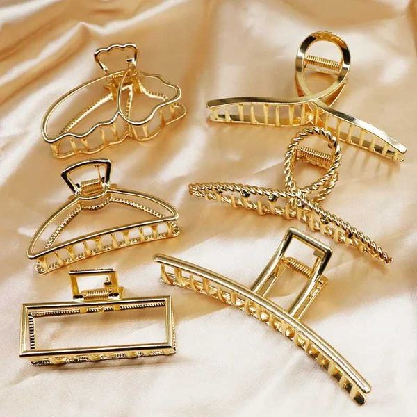 Clips de cheveux Barrettes coréennes Fashion Golden Claw Clip Butterfly Géométrie Elegant Girl Headwear Womens Accessoires