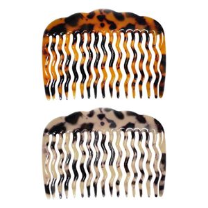 Haarclips Barrettes Koreaanse stijl Celluloid Acetaat Twist Side Comb Vintage WAVY 17 Tanden schildpad Shell Haarspel Minimalistisch Frans grote P