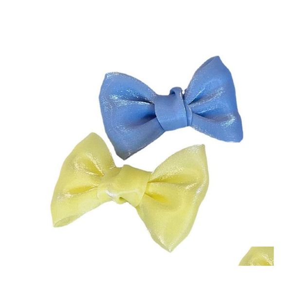 Pinzas para el cabello Barrettes Coreano Dulce Color sólido Arcos Clip para niños Niñas Boutique Horquillas hechas a mano Barrette Headwear Hairs Accessor Ot7Xw