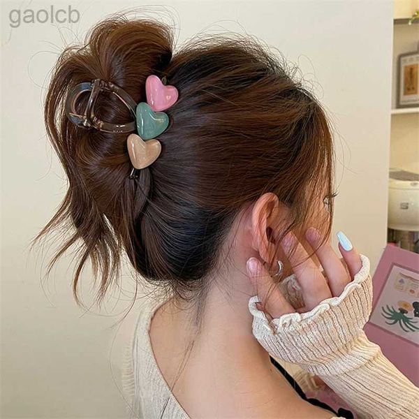 Clips de cheveux Barrettes coréen y2k été grande gelée de gelée de cheveux griffes clips filles tendance en épingle à cheveux barillets lavage accessoires de coiffure pour le visage 240426