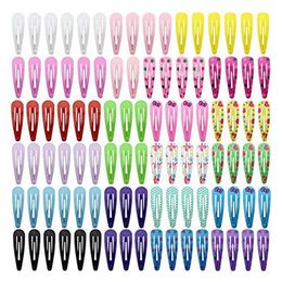 Haarspeldjes Haarspeldjes L93F 100 Stuks pack Leuke Meisjes Haarspeld Baby Kids Hoofddeksels Kind Snap-on Clip Hoofd Accessoires Gifts321O