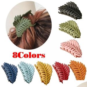 Clips para el cabello Barrettes Clip de garra de hoja grande Cabeza trasera Baño Niñas para mujeres Accesorios para sombreros Placa de tiburón Joyería de entrega de gota Dhsyu