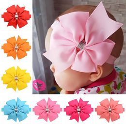 Haarclips Barrettes Lovely Baby Headwar Flower Bow Born Girl Hoofdbanden Elastische Kids Toddler Band Accessoires