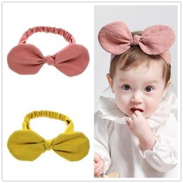 Haarclips Bronrettes Lovely Shiny Bowknot Baby Hoed schattige Solid Color Girls Boys Tulband zacht geboren kinderkap Beanies hoofd wraps banden