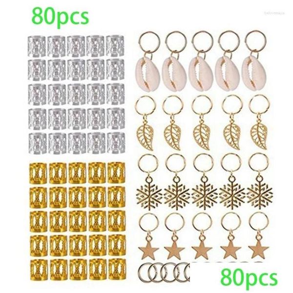 Clips de cabello Barrettes Metal Africanos Anillos Africanos Puntas de rastas Trenzaciones Decoración de joyas de 40 GB Drop entrega Peavewelry Otspr