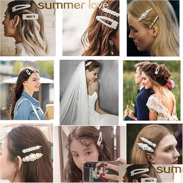 Pinces à cheveux Barrettes Nouvelle Mode Perle Coeur Pince À Cheveux Queue De Cheval Pour Femmes ABS Plastique Beautif Outils De Coiffage Accessoires C Dhgarden Dhhkn