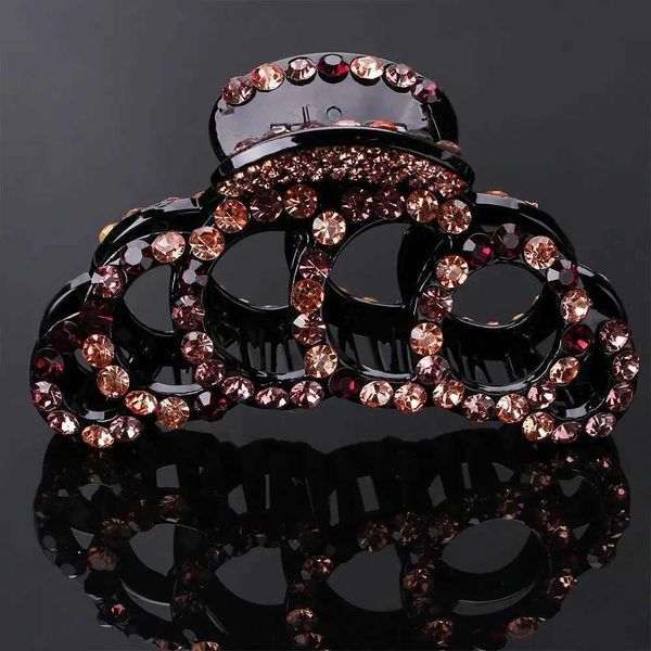 Clips de cheveux Barrettes Nouvelles Fashion Womens Crab Clip Elegant Crystal Water Diamond Pony Netary Accessoires