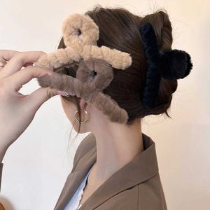 Haarclips Barrettes Nieuwe pluche katoenen haarklauwen geschikt voor vrouwen hoge temperatuur paardenstaart shark clip modieuze meisje Koreaanse accessoires