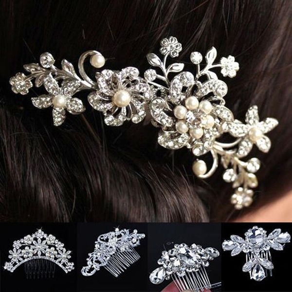 Pinces à cheveux Barrettes One Piece Faux Perles Peigne Coiffe Manuelle De Haute Qualité Le Papillon En Épingle À Cheveux De La Mariée Bijoux Femme Diadème Menina Jewel