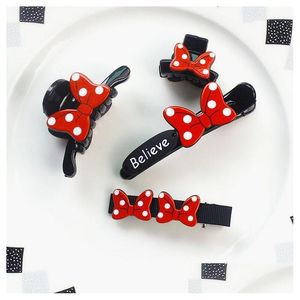 Pinces à cheveux Barrettes Red Bow Catch Duckbill Head Accessoires Mix Order Clip Drop Delivery Jewelry Hairjewelry Dhykc