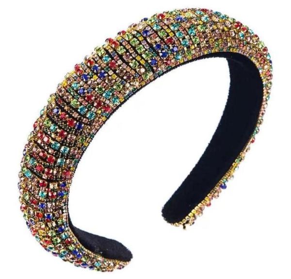Clips de cheveux Barrettes vendant des bandeaux d'éponge en strass bling pour les femmes 2021 Bejeweled Pladed Handmade Jewel Band200Z8988316