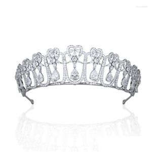 Haarclips Barrettes Sepbridals Classic Europe Royal Tiara Drop Crystal Bride Tiaras voor prom Party Hoofdaccessoires Levering Jood Dh956