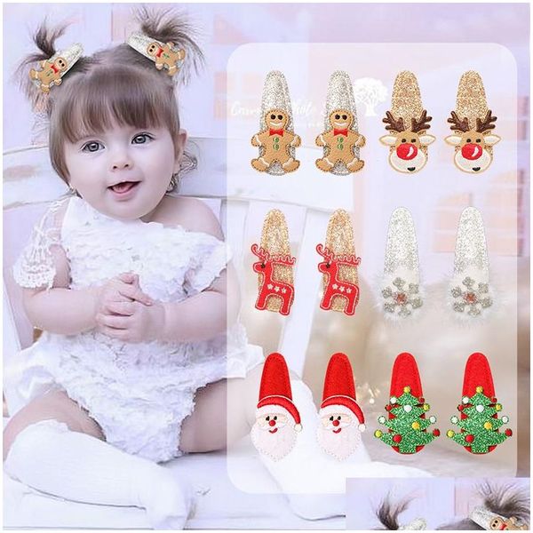 Pinces À Cheveux Barrettes Paillettes Noël Enfants Bande Dessinée Frange Bb Clip Partie Décoration Épingle À Cheveux Année Cadeau Chapeaux Drop Delivery Je Dhcc4