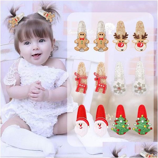 Pinces À Cheveux Barrettes Paillettes De Noël Enfants Bande Dessinée Bangs Bb Clip Partie Décoration Épingle À Cheveux Année Cadeau Chapeaux Drop Delivery Je Dh1Hf