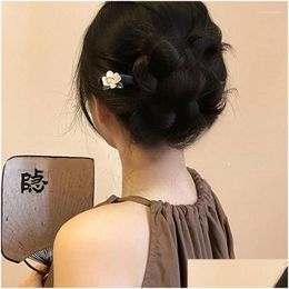 Pinces à cheveux Barrettes brillant U Style chinois fleur épingle à cheveux en bois pour femmes accessoire de mode livraison directe bijoux bijoux de cheveux Otzum