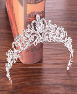 Clips de cabello Barrettes Silver Crystal Boda Corona de la novia Tiaras Acesorios Diebre Diebre Piece de cabeza de novia tiara9619523