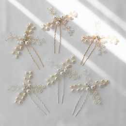 Pinces à cheveux Barrettes SLBRIDAL perles d'eau douce faites à la main épingles de mariée autocollants de mariage accessoires demoiselles d'honneur femmes bijoux