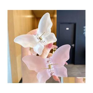 Haarclips Bronrettes Super Fairy Butterfly Clip Shark Vrouw Back of Head Small Hoofdtooi Drop levering sieraden Haarjewelry Dh0ji