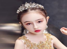 Haarclips Barrettes TB029 Exquisite Girl Princess Crown Crystal Rhinestone Child Ligloy Headpiece Flowergirl bruiloft Verjaardag E7823631